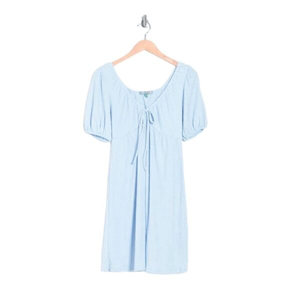 Good Luck Gem Puff Sleeve Mini Dress in Soft Blue - Picture 5 of 12
